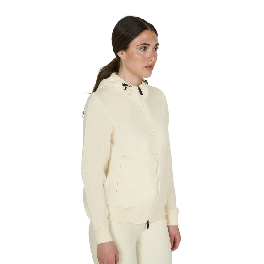 Felpa donna con cappuccio e zip Equestro - cotone garzato