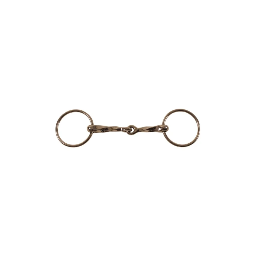 Filetto ad anelli con asta torciglione Inox (anello 65 mm) - Umbria Equitazione