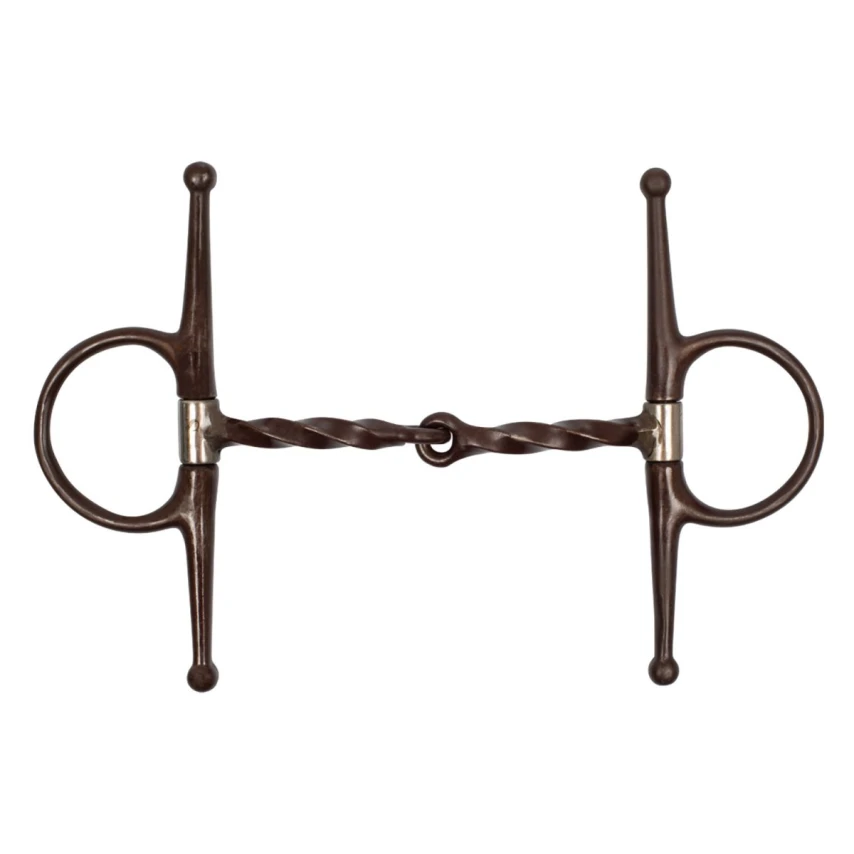 Filetto Western Pool's con aste in ferro brunito e torciglione grosso - 12,5 cm