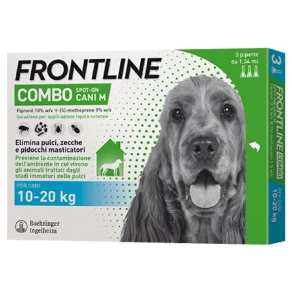 Frontline Combo Cani 10-20 kg Antiparassitario Spot On 3 Fiale