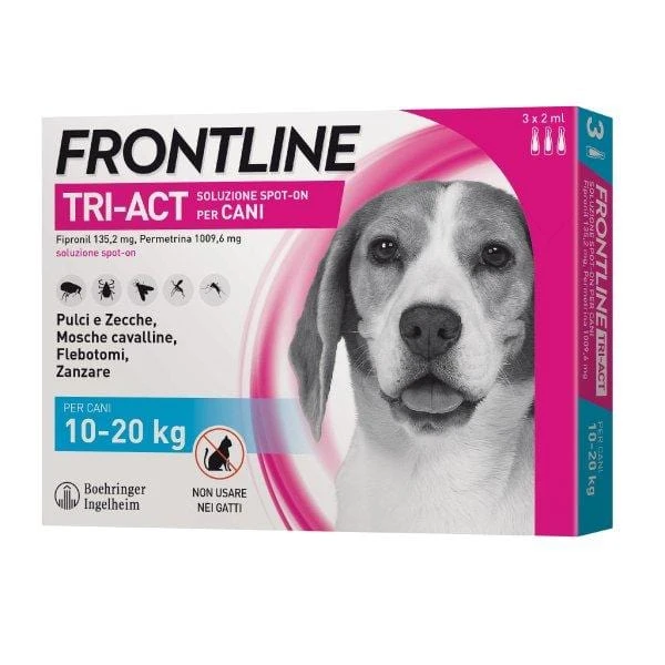 Frontline Tri-Act Cani 10-20 kg Antiparassitario 3 Pipette