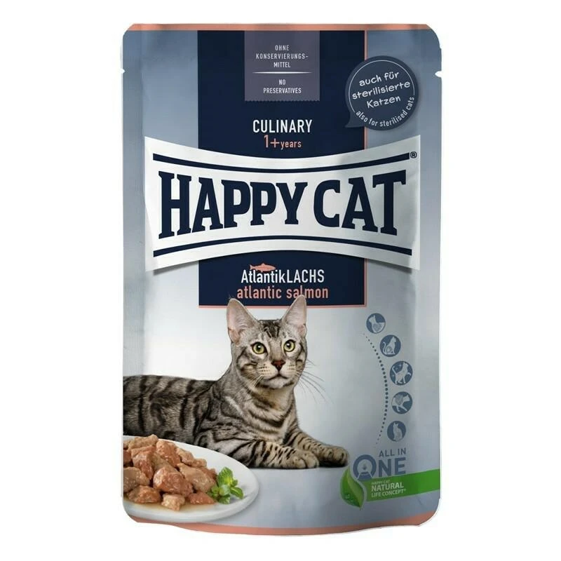 Happycat Culinary Salmone umido per gatti 24 x 85 g