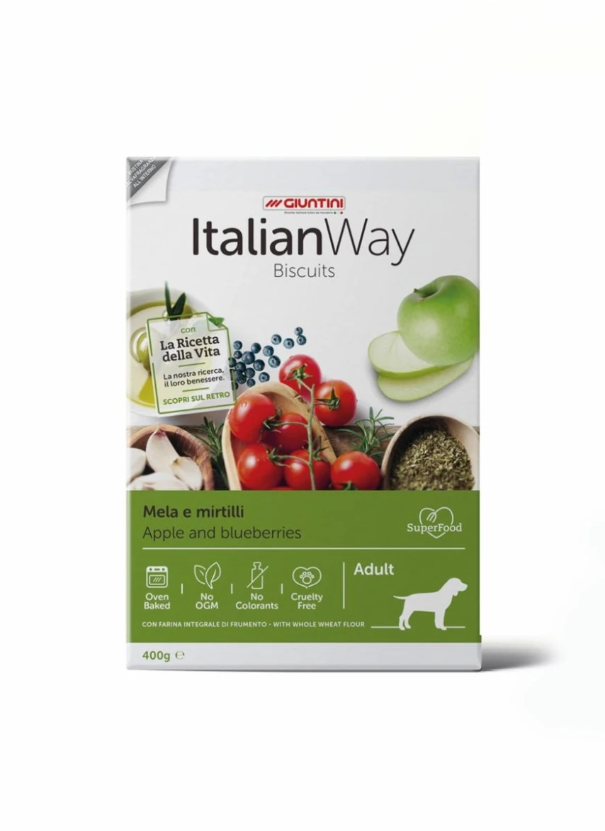 Italian Way Biscuits Hypo Mirtillo/Mela 400g - Giuntini