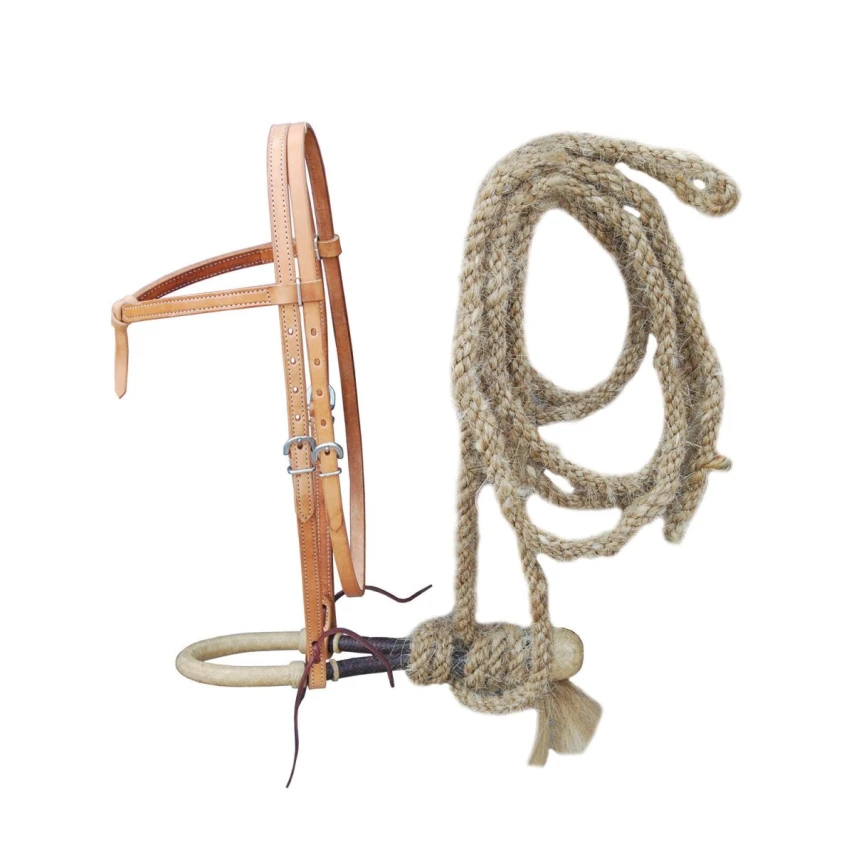 Lakota Set Bosal, Mecate in Crine Naturale e Testiera
