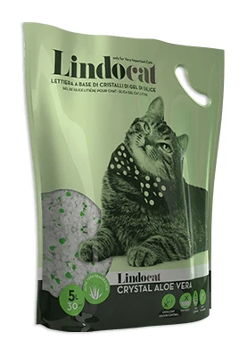 Lettiera Crystal al Silicio - Profumo di Aloe Vera - 5 lt - Lindocat