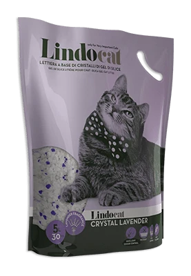 Lettiera Crystal al Silicio - Profumo di Lavanda - 5 lt - Lindocat