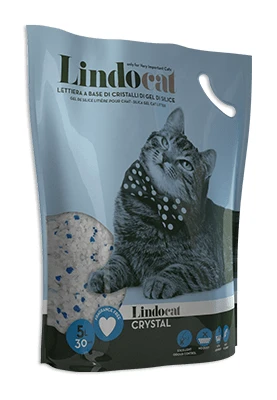 Lettiera Crystal con gel di silice - Inodore - Lindocat