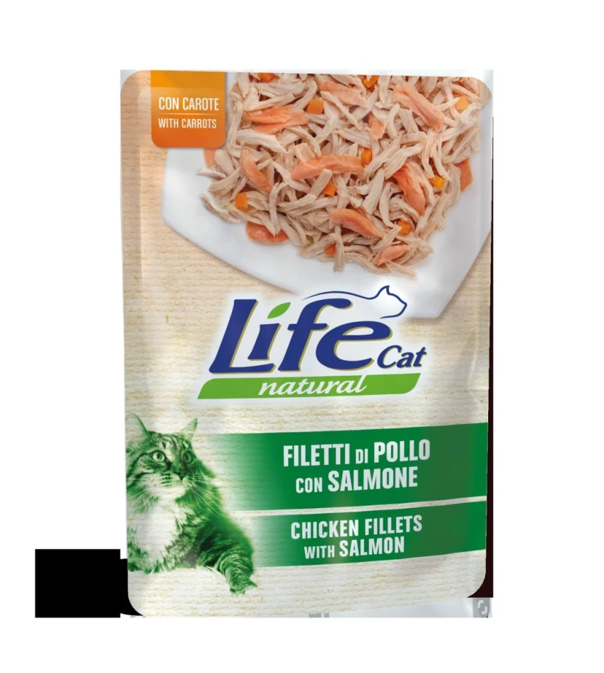 Lifepet LifeCat Buste 30 x 70 g Pollo/Salomone/Carote