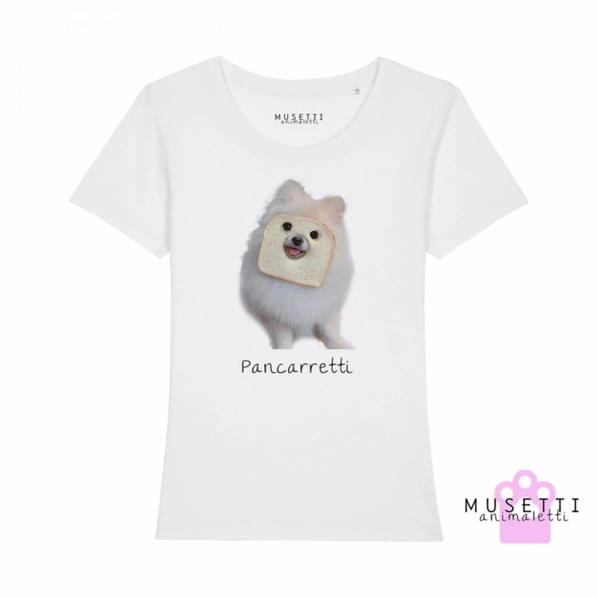 T-shirt donna cane Musetti Pancarretti in cotone bio