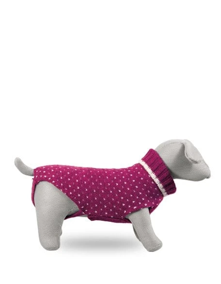 Maglioncino a Collo Alto Victoria per Cani - Magenta