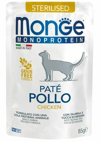 Monge Cat Buste Mono Paté Sterilized Pollo - 28 x 85 g - Monge Superpremium