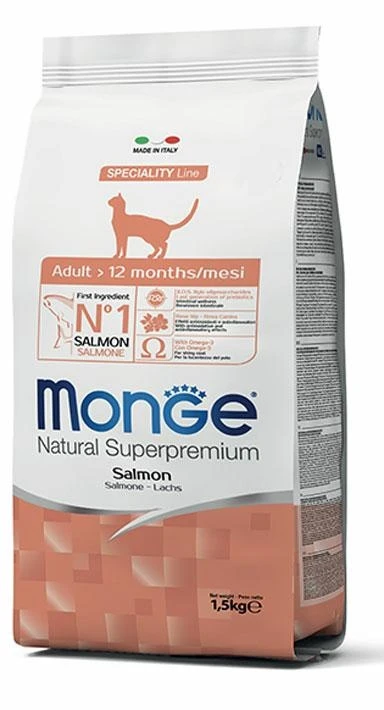 Monge Cat Salmone 1,5 kg - Crocchette per gatti - Monge Superpremium