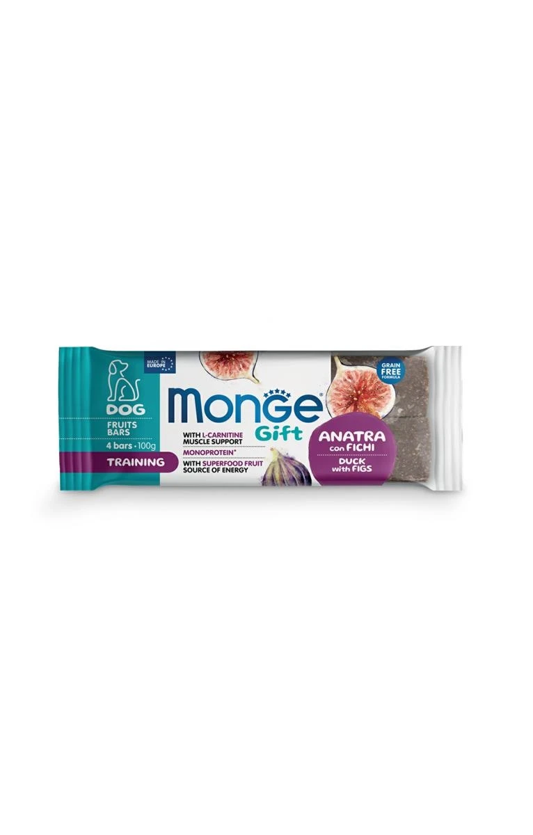 Monge Gift Fruits Bars Training Anatra e Fichi 100 g per cani - Monge Superpremium