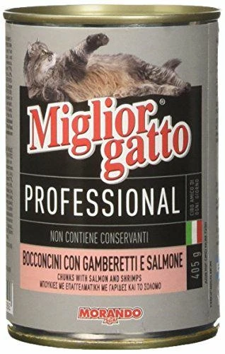 Morando Miglior Gatto bocconcini gamberetti e salmone 24 x 405 g