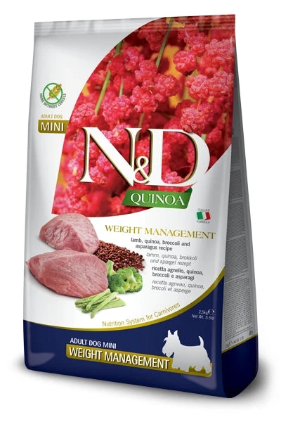 N&D Quinoa Weight Management Mini Agnello 2,5 kg