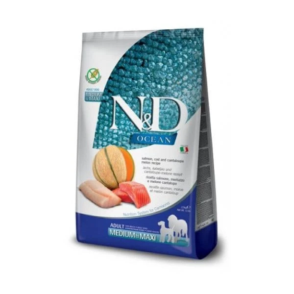 N&D Ocean Adult Medium/Maxi Salmone Merluzzo Melone 12 kg