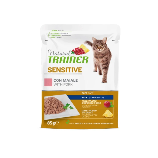 Natural Trainer Sensitive gatto adulto maiale 85 g