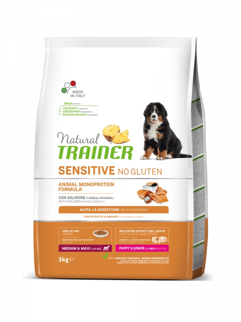 Natural Trainer Sensitive Puppy & Junior Salmone - confezione 3 Kg/12 Kg