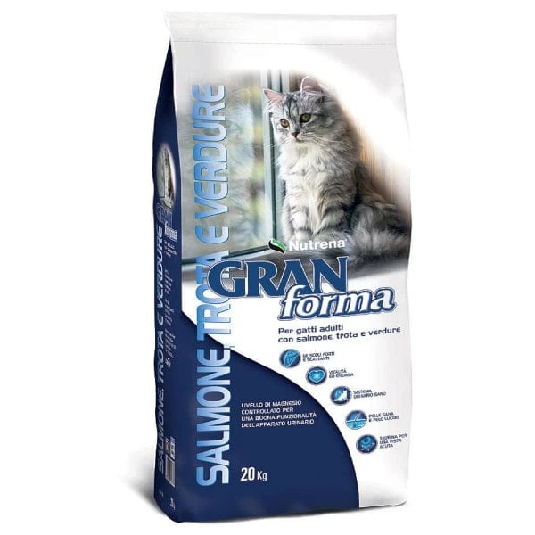 Nutrena Crocchette per Gatti al Salmone, Trota e Verdure - Nutrena GRAN forma