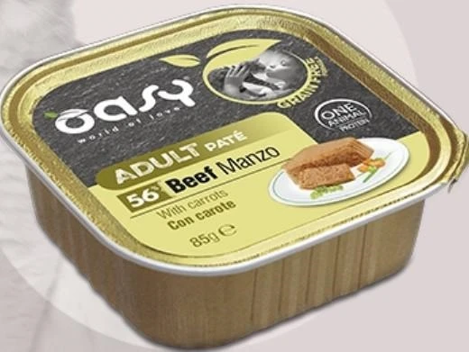OASY Cat Grain Free Manzo con Carote - 19 x Gr 85