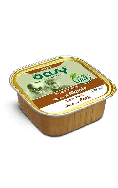 Oasy Paté Cane Adulto Ricco di Maiale 150 g