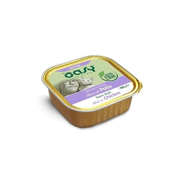 Oasy Delizioso Paté - Kitten - Ricco di pollo - 100 gr