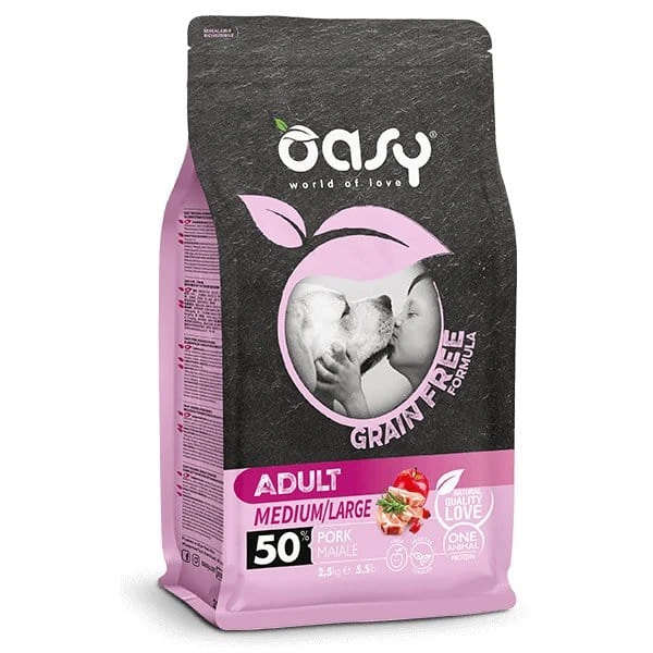 Oasy Grain Free Adult Maiale Medium/Large 12 kg