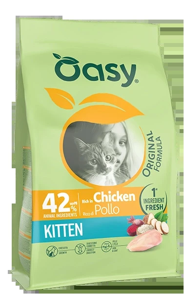 Oasy Kitten Pollo Crocchette per Gattini 1,5 kg