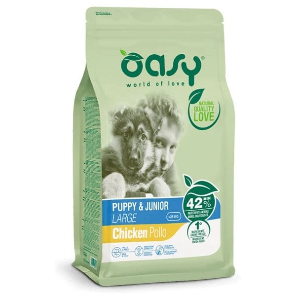 Oasy Puppy Junior Large Pollo Crocchette Cuccioli