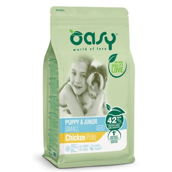 Oasy Lifestage Puppy Junior Small al Pollo - Crocchette