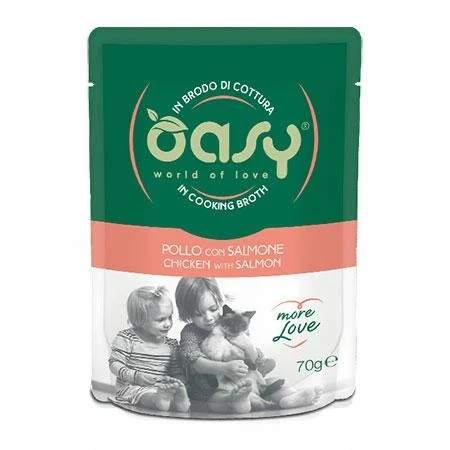 OASY More Love Cat Bustine Pollo/Salmone Rosa 24 x Gr 70
