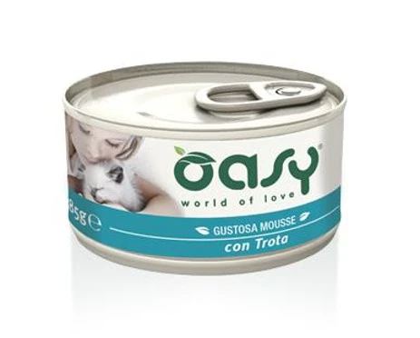 Oasy Mousse per gatti con trota 85 g