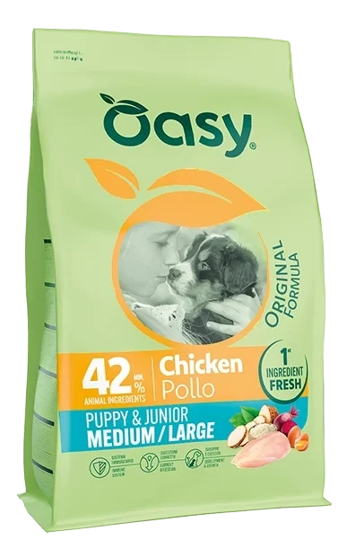 Oasy Original Formula Puppy & Junior Medium/Large Pollo - 10 kg