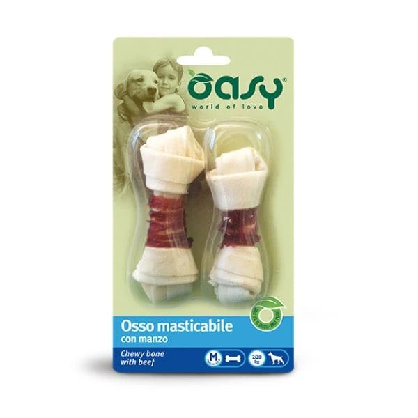 Oasy Ossi Masticabili per Cani con Manzo Medium 2 pz