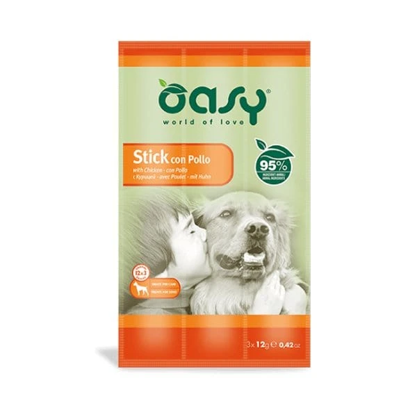 Oasy Stick Snack per Cani 3x12 g Vari Gusti
