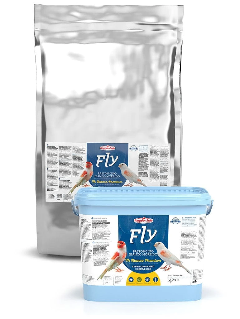 Pastoncino TH Bianco premium per uccelli granivori - secchiello kg 4 - Fly Raggio di Sole