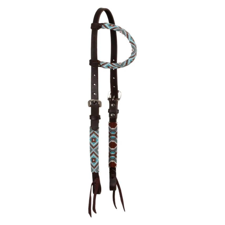 Pool's Briglia Western Monorecchio con Perline Effetto Diamante - Unica Testa di Moro