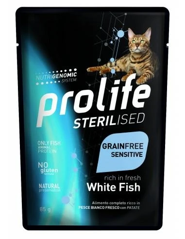 Prolife Cat Um Sterilized Buste Pesce Bianco 12 x 85g