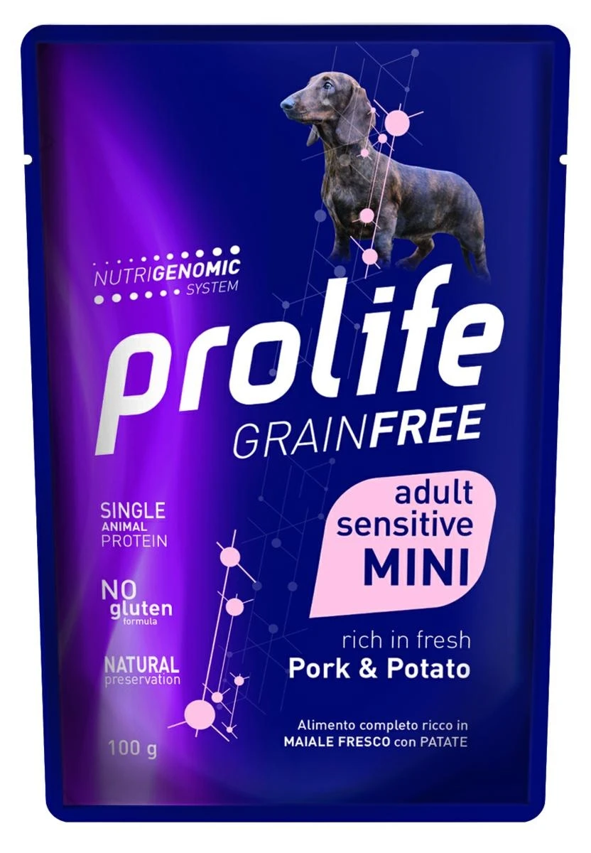 Prolife Dog UM Grain Free Bustine Mini Maiale 10 x 100g