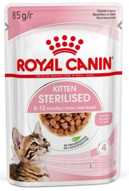 Royal Canin Kitten Sterilised in salsa, buste 12 x 85 g