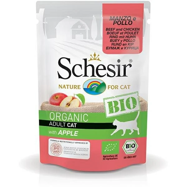 Schesir Cat Bio Manzo/Pollo/Mela 16 x 85 g