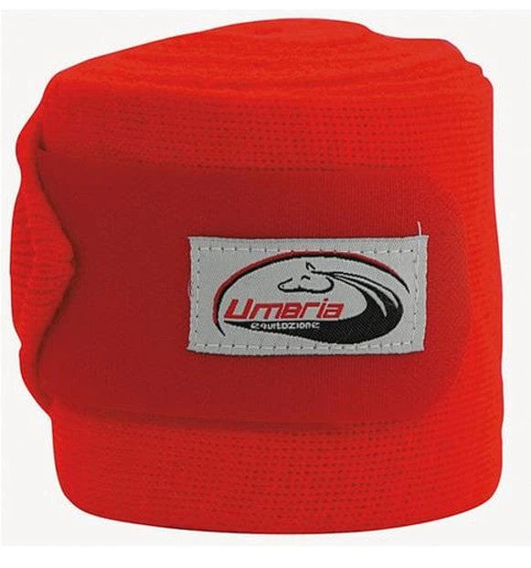 Set 4 fasce da riposo con chiusura in velcro - rosso - Umbria Equitazione