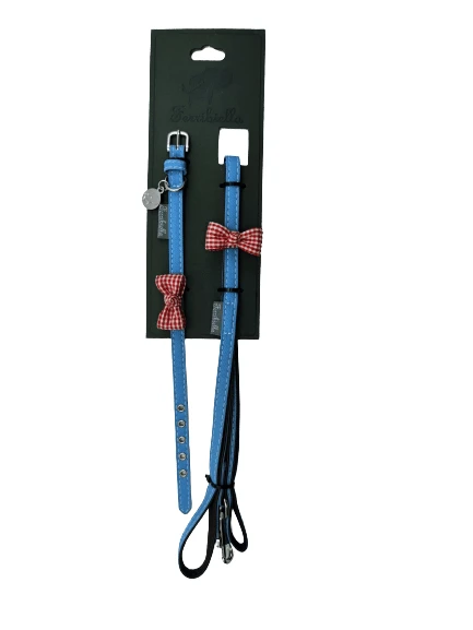 Set collare e guinzaglio cane con fiocco Ferribiella