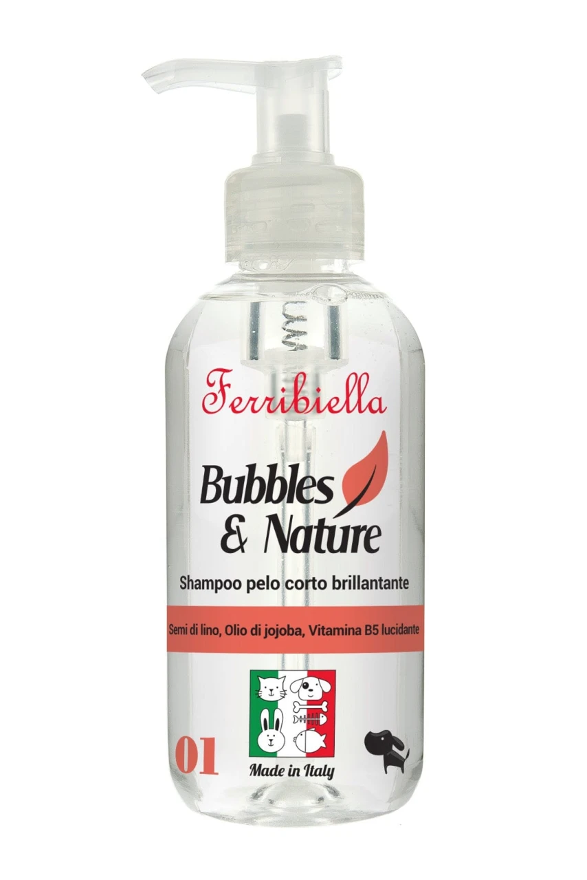 Shampoo Pelo Corto Brillantante per cani - 250 ml - Bubbles & Nature - Ferribiella