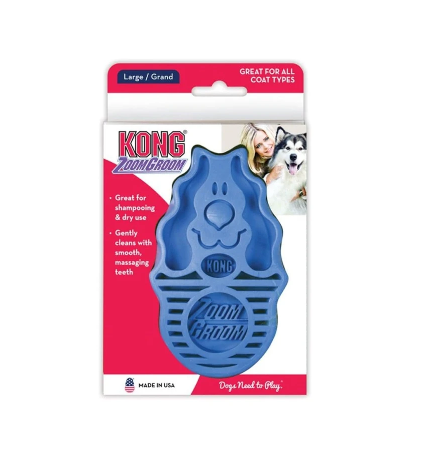 Spazzola per cani Kong ZoomGroom in gomma Large