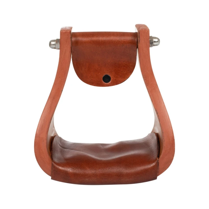 Staffe in legno sagomate McBryan - monta western - Castagna