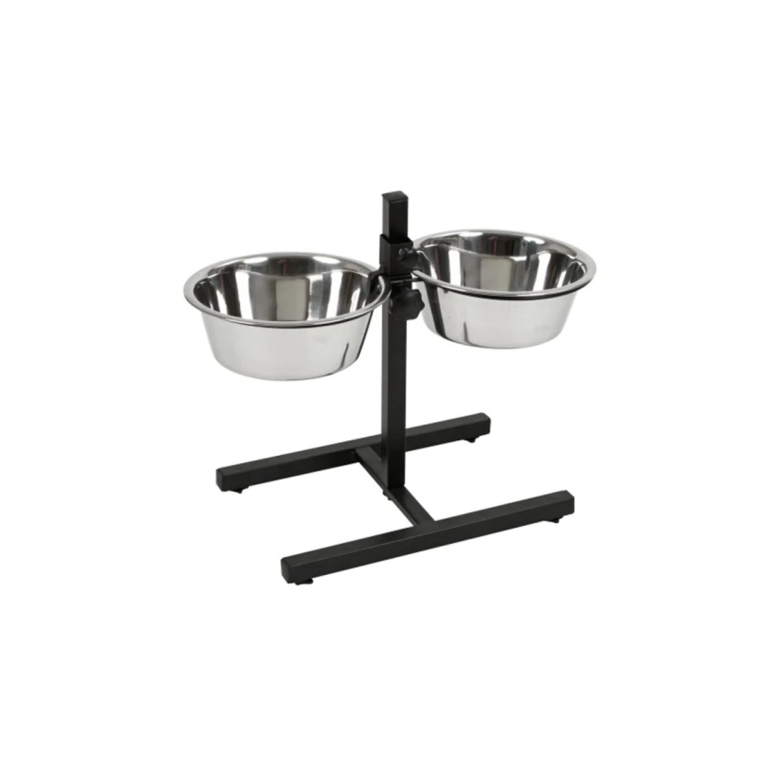 Trogolo doppio Kerbl 2x2800 ml con ciotole inox regolabili