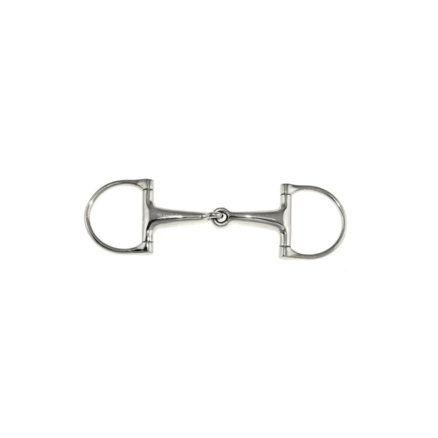 Umbria Equitazione Filetto a D snodato in acciaio inox (cannone vuoto 22mm)