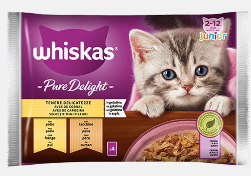 Whiskas Pure Delight Tenere Delicatezze Junior 4 x 85