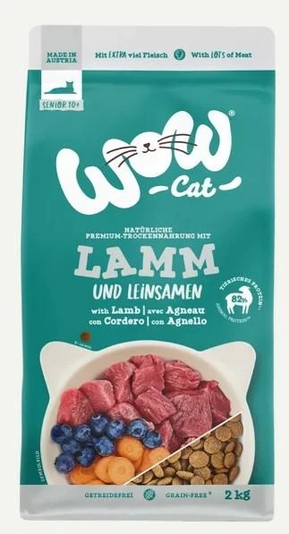 WOW Cat Senior Agnello 2 kg - Nutrizione Ottimale per Gatti Anziani